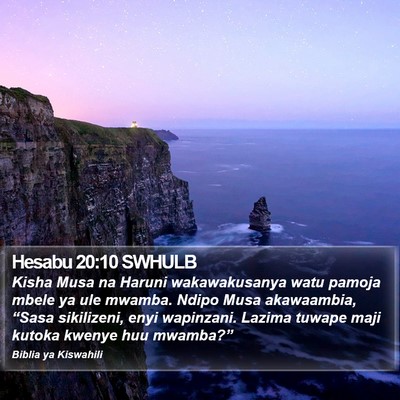 Hesabu 20:10 SWHULB Bible Verse Image
