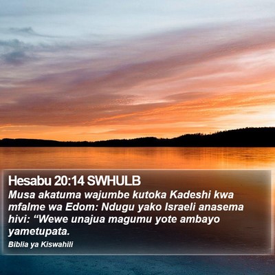 Hesabu 20:14 SWHULB Bible Verse Image