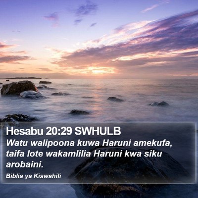 Hesabu 20:29 SWHULB Bible Verse Image