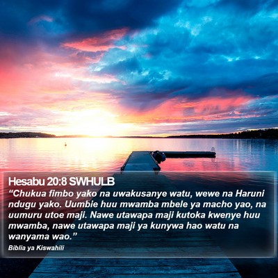 Hesabu 20:8 SWHULB Bible Verse Image