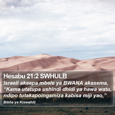 Hesabu 21:2 SWHULB Bible Verse Image