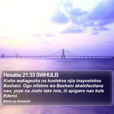 Hesabu 21:33 SWHULB Bible Verse Image