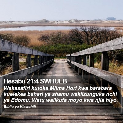 Hesabu 21:4 SWHULB Bible Verse Image