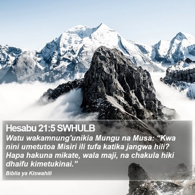 Hesabu 21:5 SWHULB Bible Verse Image