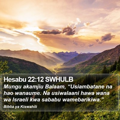 Hesabu 22:12 SWHULB Bible Verse Image