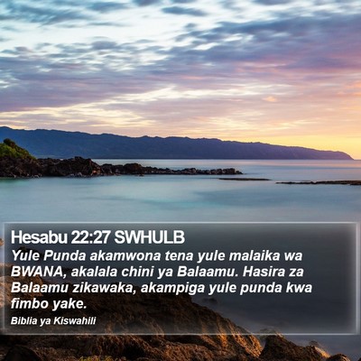 Hesabu 22:27 SWHULB Bible Verse Image