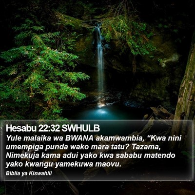 Hesabu 22:32 SWHULB Bible Verse Image