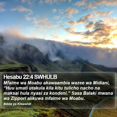Hesabu 22:4 SWHULB Bible Verse Image