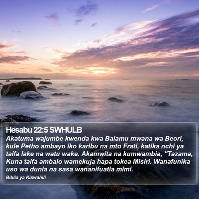 Hesabu 22:5 SWHULB Bible Verse Image