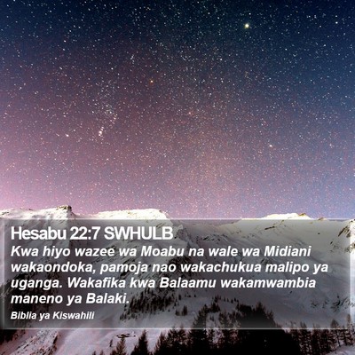 Hesabu 22:7 SWHULB Bible Verse Image