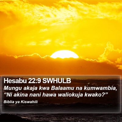 Hesabu 22:9 SWHULB Bible Verse Image