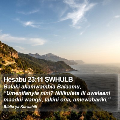 Hesabu 23:11 SWHULB Bible Verse Image
