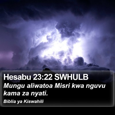 Hesabu 23:22 SWHULB Bible Verse Image