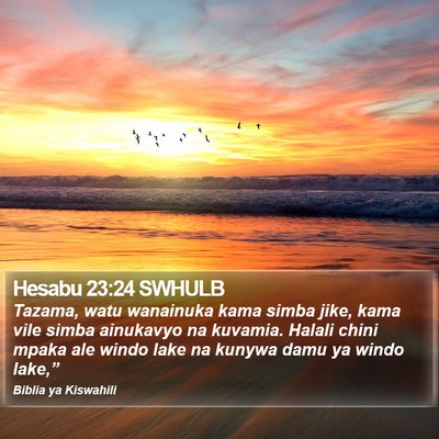 Hesabu 23:24 SWHULB Bible Verse Image
