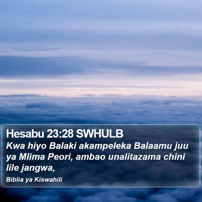 Hesabu 23:28 SWHULB Bible Verse Image
