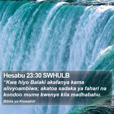 Hesabu 23:30 SWHULB Bible Verse Image