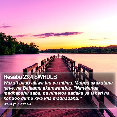 Hesabu 23:4 SWHULB Bible Verse Image