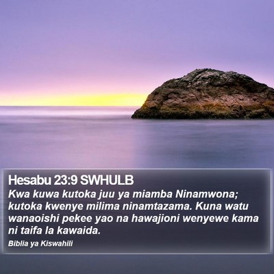 Hesabu 23:9 SWHULB Bible Verse Image
