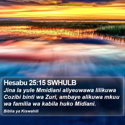 Hesabu 25:15 SWHULB Bible Verse Image