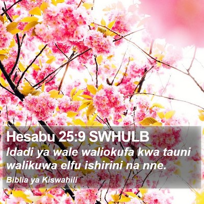 Hesabu 25:9 SWHULB Bible Verse Image