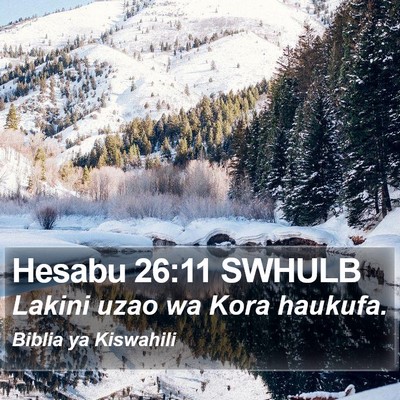 Hesabu 26:11 SWHULB Bible Verse Image