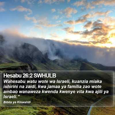Hesabu 26:2 SWHULB Bible Verse Image
