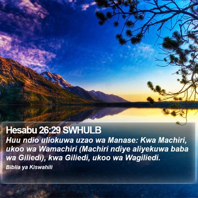 Hesabu 26:29 SWHULB Bible Verse Image