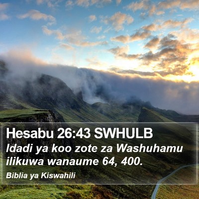 Hesabu 26:43 SWHULB Bible Verse Image