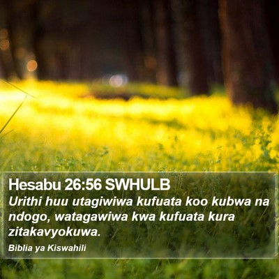 Hesabu 26:56 SWHULB Bible Verse Image