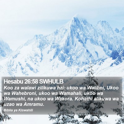 Hesabu 26:58 SWHULB Bible Verse Image