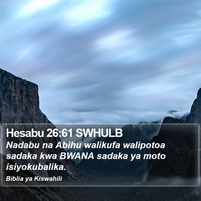 Hesabu 26:61 SWHULB Bible Verse Image