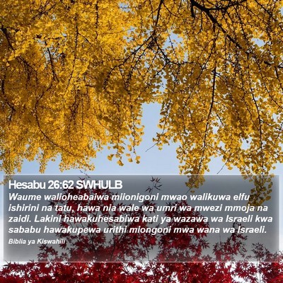 Hesabu 26:62 SWHULB Bible Verse Image