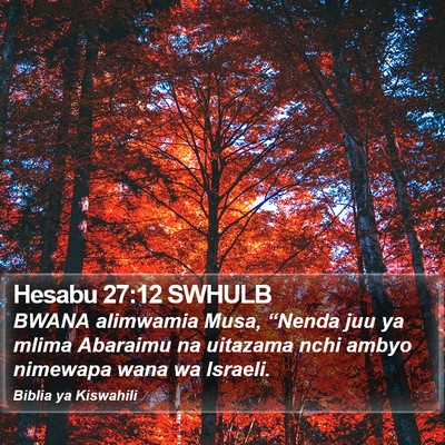 Hesabu 27:12 SWHULB Bible Verse Image