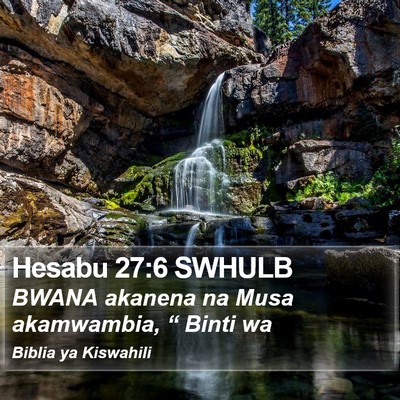 Hesabu 27:6 SWHULB Bible Verse Image