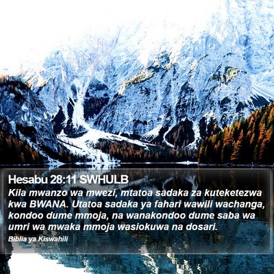 Hesabu 28:11 SWHULB Bible Verse Image