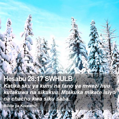 Hesabu 28:17 SWHULB Bible Verse Image