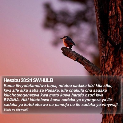 Hesabu 28:24 SWHULB Bible Verse Image
