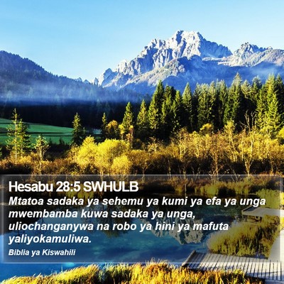 Hesabu 28:5 SWHULB Bible Verse Image