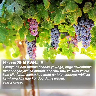 Hesabu 29:14 SWHULB Bible Verse Image