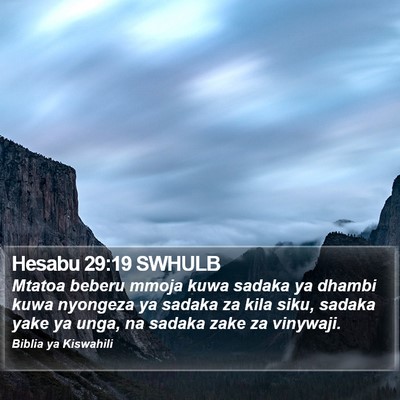 Hesabu 29:19 SWHULB Bible Verse Image