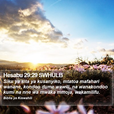 Hesabu 29:29 SWHULB Bible Verse Image