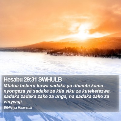 Hesabu 29:31 SWHULB Bible Verse Image