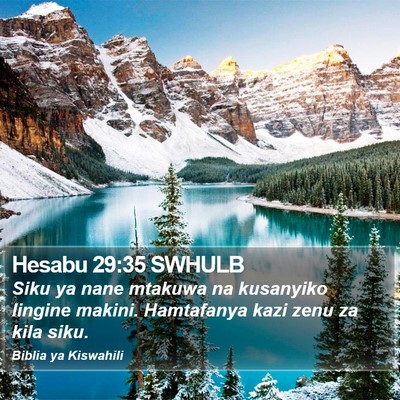 Hesabu 29:35 SWHULB Bible Verse Image