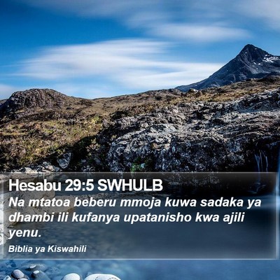 Hesabu 29:5 SWHULB Bible Verse Image