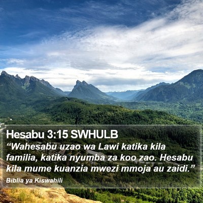 Hesabu 3:15 SWHULB Bible Verse Image