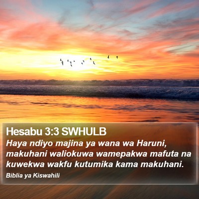 Hesabu 3:3 SWHULB Bible Verse Image