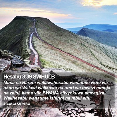 Hesabu 3:39 SWHULB Bible Verse Image