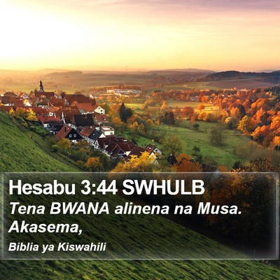 Hesabu 3:44 SWHULB Bible Verse Image