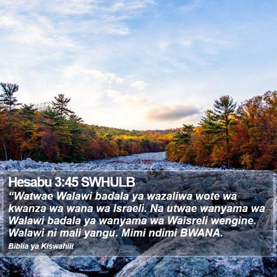 Hesabu 3:45 SWHULB Bible Verse Image