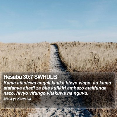 Hesabu 30:7 SWHULB Bible Verse Image